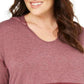 Style & Co Women's Plus Size Colorblocked Hoodie Red Size 2X