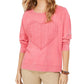 Style & Co Women's Heart-Trim Cotton Sweatshirt Pink Size Extra Small