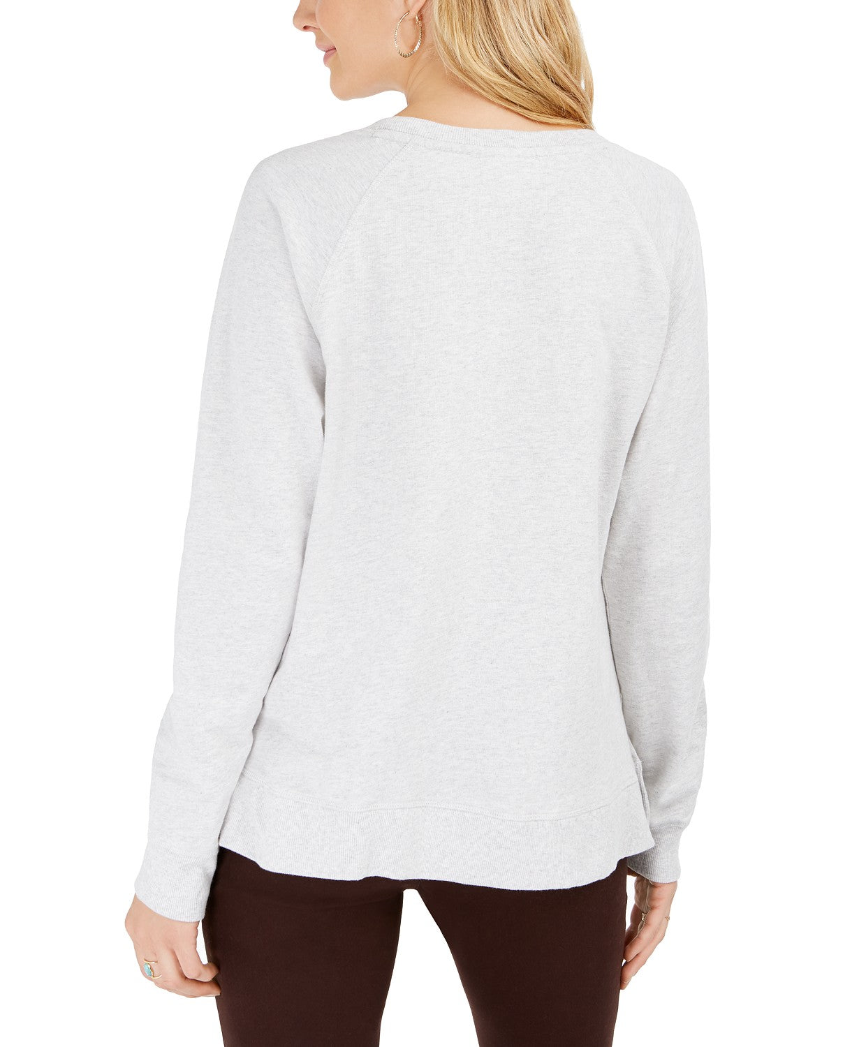 Style & Co Women's Cotton Graphic Sweatshirt Gray Size X-Large