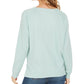 Style & Co Women's Embroidered Cotton Sweatshirt Green Size Medium
