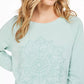 Style & Co Women's Embroidered Cotton Sweatshirt Green Size Medium