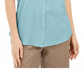 Karen Scott Women's Button-Front Top Turq/Aqua Size Small