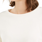 Bar III Women's Shine Stripe Sweatshirt White Size Medium