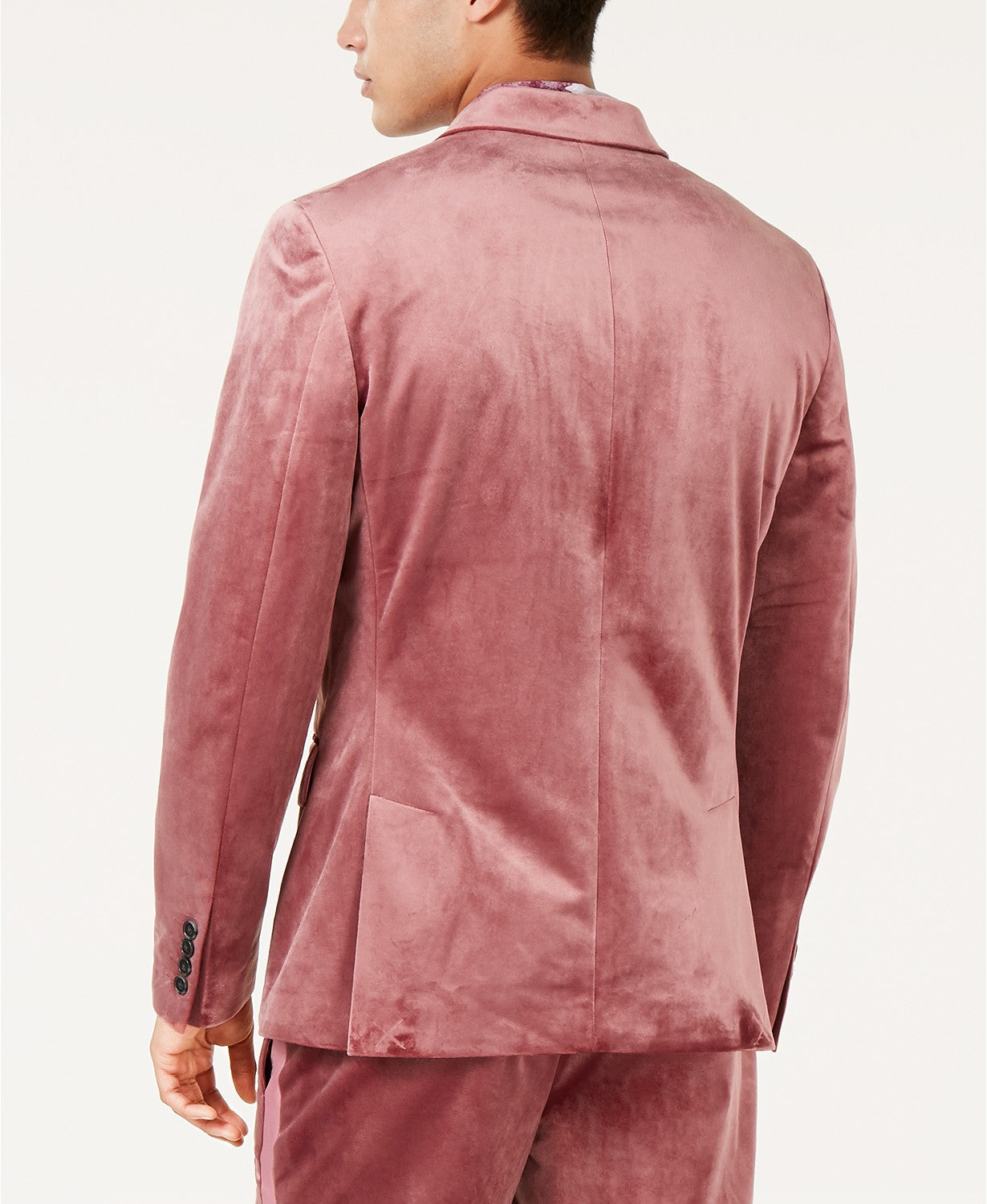 INC International Concepts Men's Slim-Fit Velvet Blazer Pink Size Small