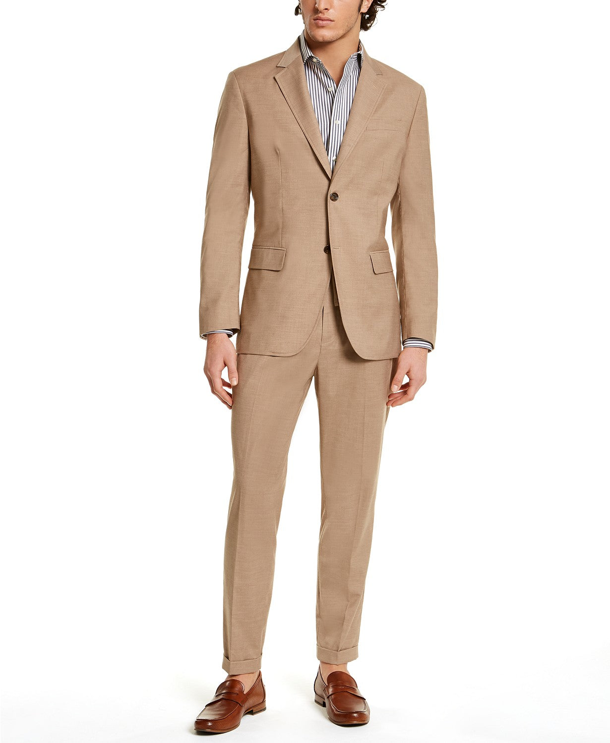 Tasso Elba Men's Classic-Fit Stretch Tropical Weight Sportcoat Beige Size Extra Large