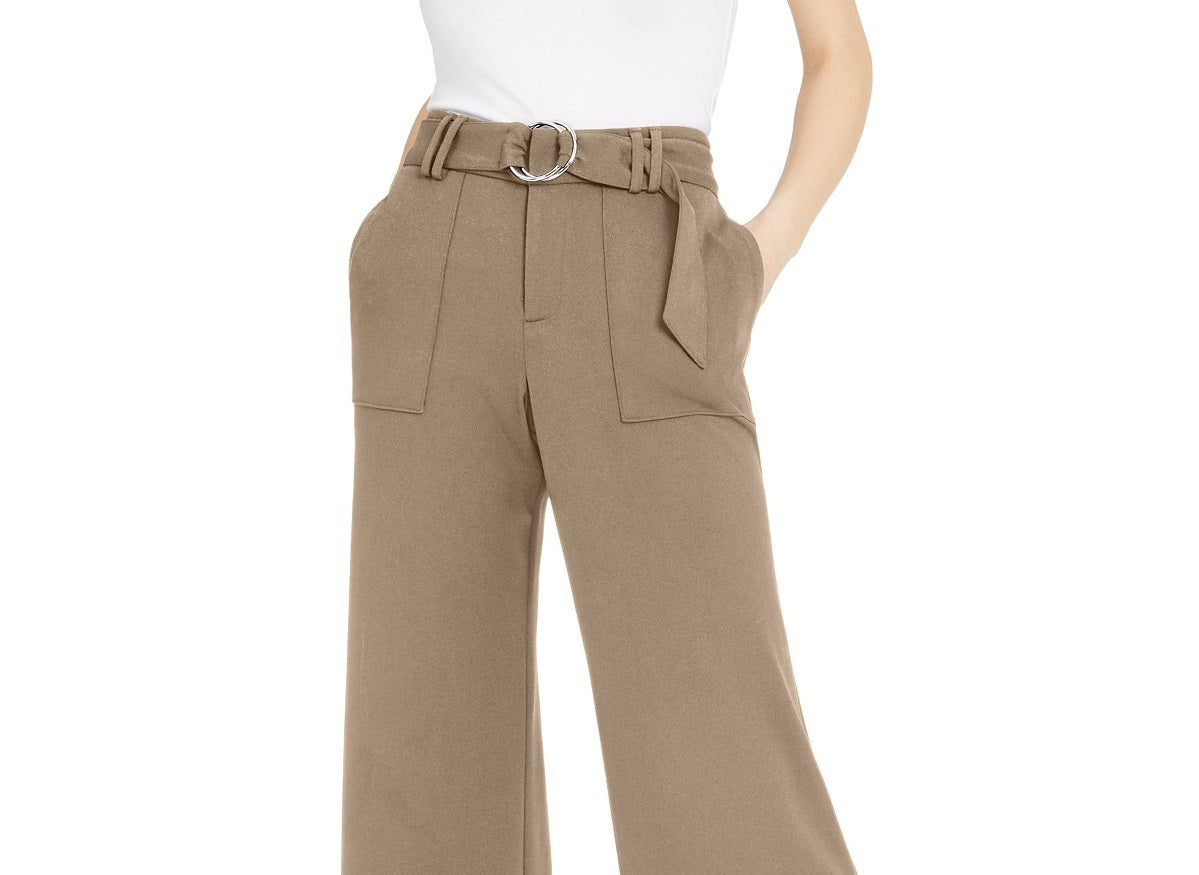 INC International Concepts Women's Plus Size Utility-Pocket Wide-Leg Pants Brown Size 16W