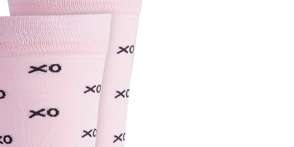 Bar III Men's Xo Socks Med Pink Size Regular