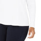 INC International Concepts Women's Plus Size Ribbed-Knit Puff-Sleeve Top White Size 2X