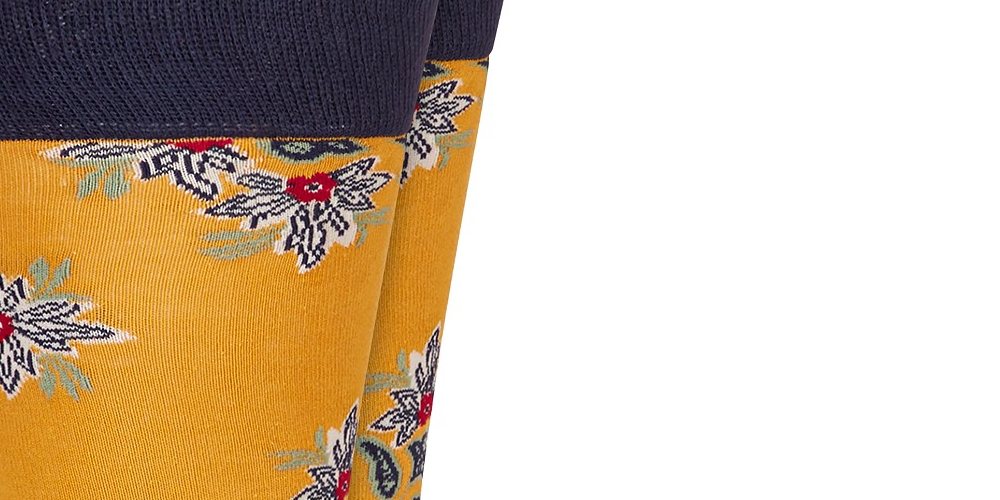 Bar III Men's Floral Socks  Yellow Size Regular