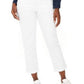 Style & Co Women's Curvy-Fit Cuffed Girlfriend Jeans White Size 10