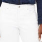 Style & Co Women's Curvy-Fit Cuffed Girlfriend Jeans White Size 10