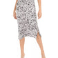 Bar III Women's Printed Slip Midi Skirt White Size Medium