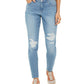 Style & Co Women's Distressed Curvy Jeans Blue Size 10