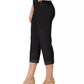 JM Collection Women's Embellished-Hem Straight-Leg Capri Pants Black Size Extra Small