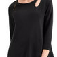 Alfani Women's Keyhole-Cutout 3/4-Sleeve Top Black Size Extra Large