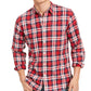 Sun + Stone Men's Garcia Plaid Shirt Red Size Large