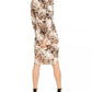 INC International Concepts Women's Printed Tulip-Hem Midi Dress Brown Size X-Large