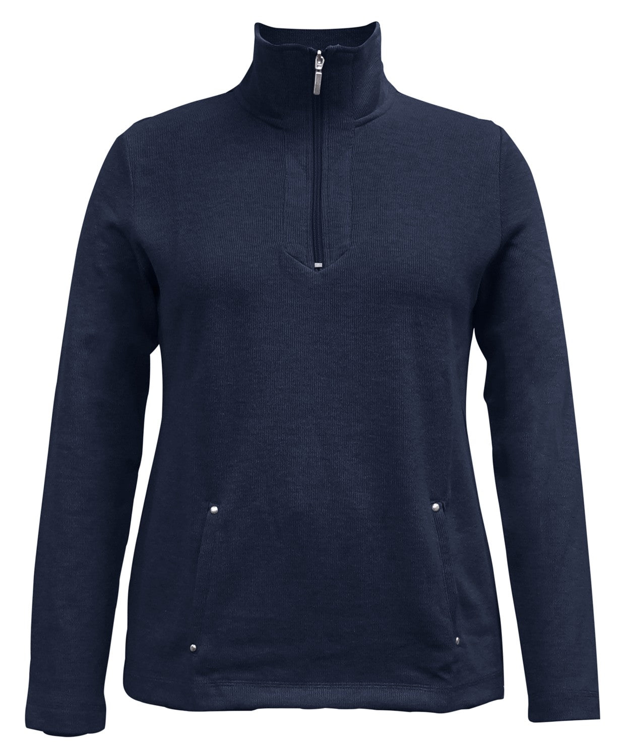 Karen Scott Women's Half-Zip Top Black Size Medium