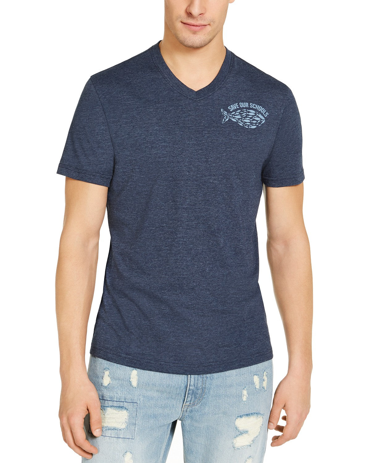 Sun + Stone Men's REPREVE Save Our Schools T-Shir Blue Size Extra Large