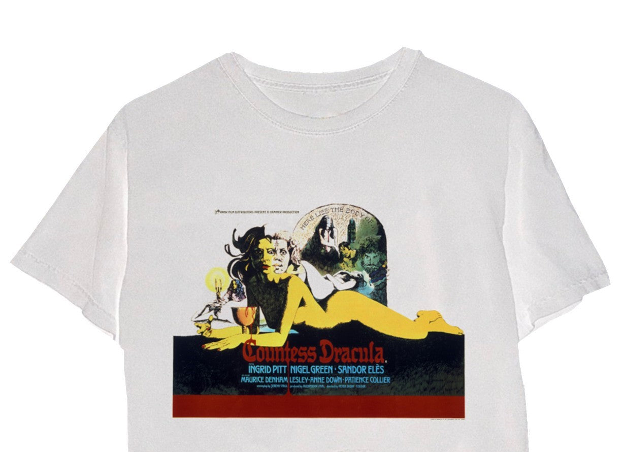 Horror Of Dracula Men's Graphic T-Shirt White Size Large
