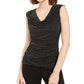 BCX Juniors' Shine Ring Detail Blouse Black Size Extra Large