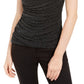 BCX Juniors' Shine Ring Detail Blouse Black Size Extra Large