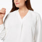Nine West Women's V Neck Top White Size 1X
