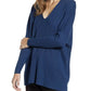 Anne Klein Women's Rib V-Neck Sweater Dark Blue Size 2 Extra Large