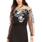 INC International Concepts Women's Embroidered Off-The-Shoulder Maxi Dress  Black Size 10
