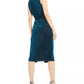 INC International Concepts Women's Belted Cowlneck Shimmer Dress Blue Size 8