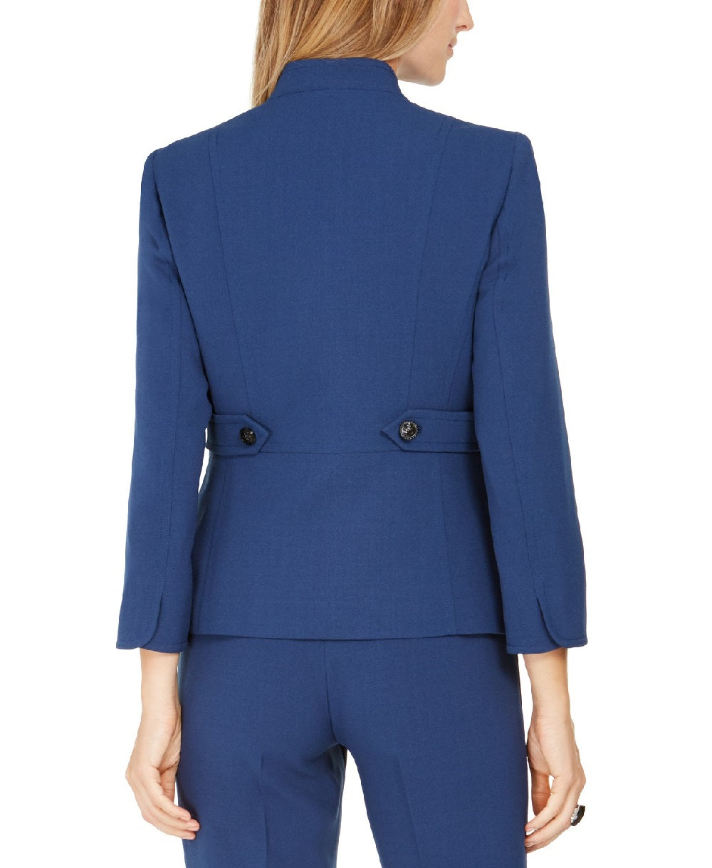 Anne Klein Women's Band-Collar Blazer Blue Size 6