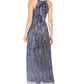 INC International Concepts Women's Sparkle Halter Dress Navy Size 14