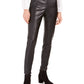 Bar III Women's Faux-Leather Skinny Pants Black Size Small