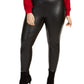 Bar III Women's Trendy Trendy Plus Size Faux-Leather Skinny Pants Black Size 3 Extra Large