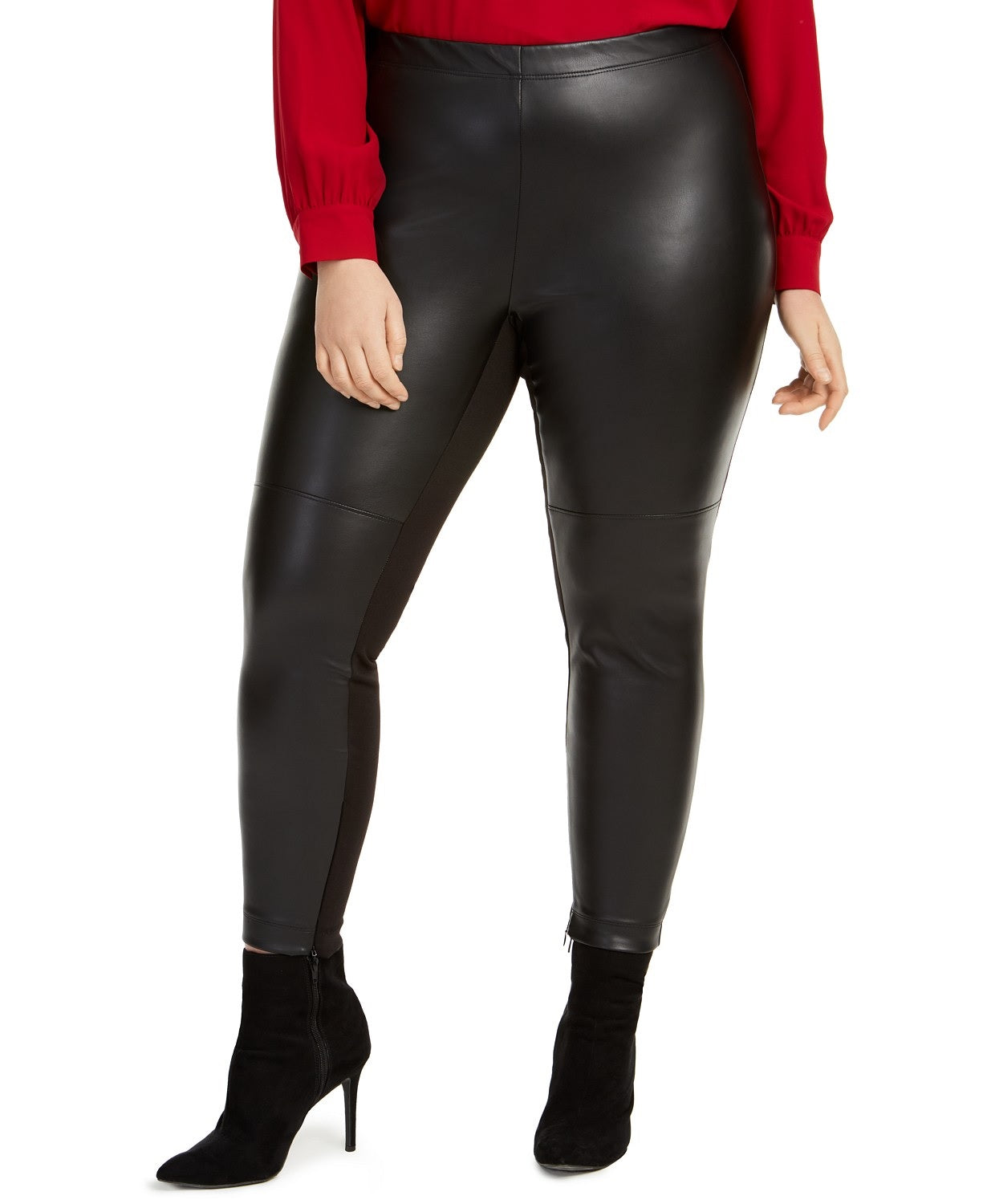 Bar III Women's Trendy Trendy Plus Size Faux-Leather Skinny Pants Black Size 3 Extra Large