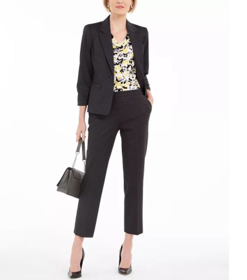 Kasper Women's Zip Pocket Blazer Charcoal Size 4