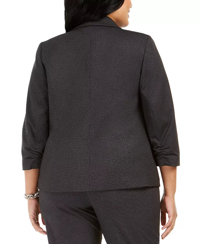 Kasper Women's Plus Size One-Button Blazer Charcoal Size 18