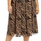 Anne Klein Women's Plus Size Printed Pleated A-Line Skirt Beigekhaki Size 2X