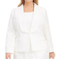 Kasper Women's Plus Size Shawl-Collar Animal-Print Jacquard Blazer Natural Size 24W