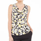 Kasper Women's Drape Neck Floral Print Top Medium Yellow Size X-Small