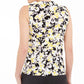 Kasper Women's Drape Neck Floral Print Top Medium Yellow Size X-Small