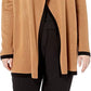 Anne Klein Women's Drapey Open-Front Cardigan Brown Size Small