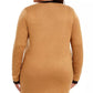 Anne Klein Womens Plus Drapey Open Front Cardigan Sweater Brown
