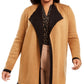 Anne Klein Womens Plus Drapey Open Front Cardigan Sweater Brown