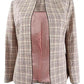Anne Klein Women's Piping-Trim Plaid Jacket Pink Size 12