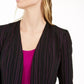 Bar III Women's Striped Open-Front Jacket Black Size Extra Large