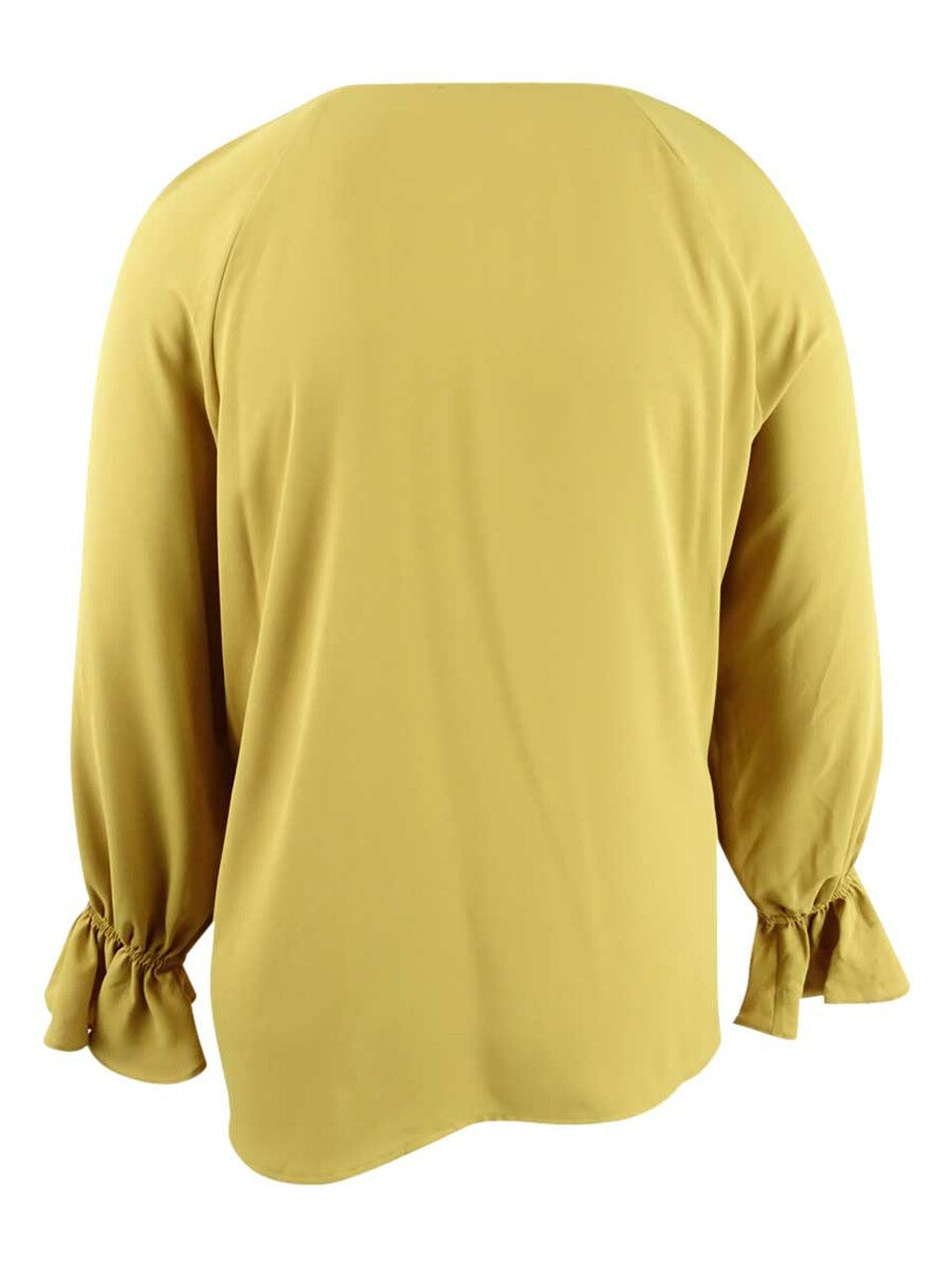 Bar III  Women's Pleated Bell-Sleeve Top Saffron Size Extra Small