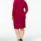 Anne Klein Women's Plus Size Long Sleeve Knee Length Wrap Dress Purple Size 2X
