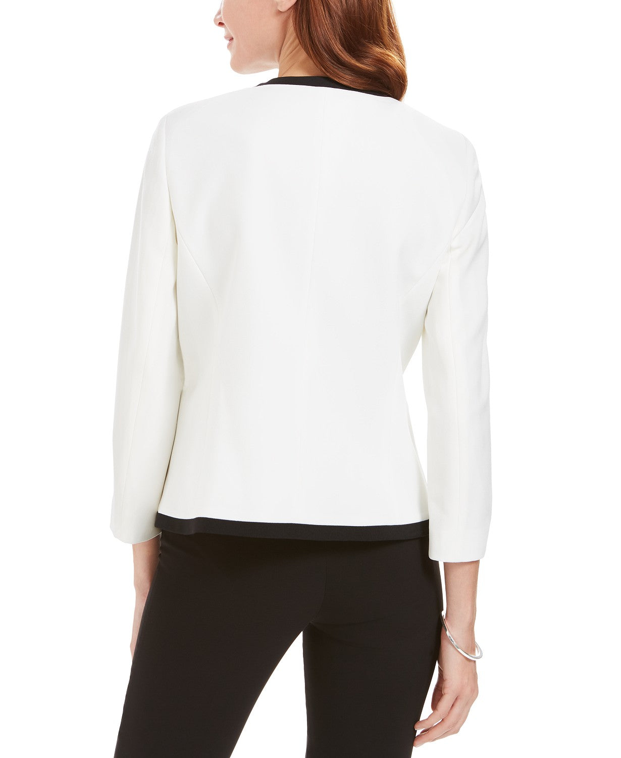 Kasper Women's Embroidered Flyaway Jacket Natural Size 14