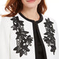 Kasper Women's Embroidered Flyaway Jacket Natural Size 14